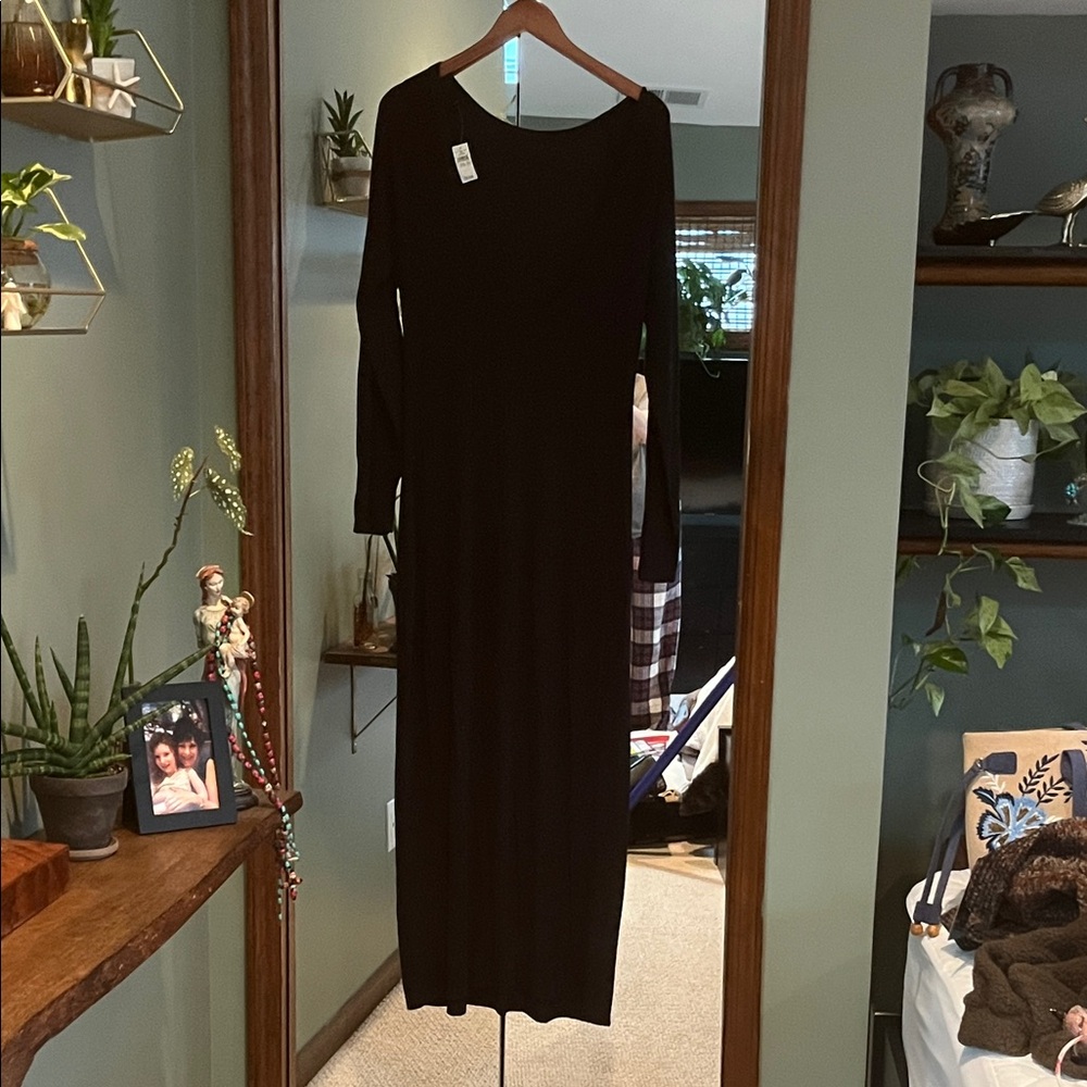 Aerie Classic Black Long Sleeve Dress